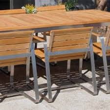 modern stainless steel teak dining set