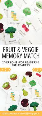 Fruit And Vegetable Vocabulary Matching Game Matching Games For Toddlers Memory Match Game Matching Games