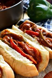 Served on a hoagie roll or over pasta or polenta. Sausage And Pepper Sandwiches