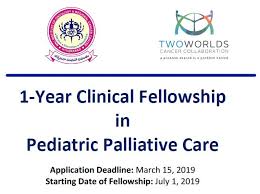 Clinical Fellowship In Pediatric Palliative Medicine Apply Before March 15 2019 Ehospice