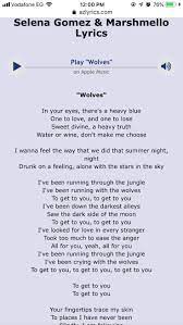 Wolves Selena Gomez And Marshmello Selena Gomez Lyrics Selena
