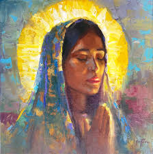 La Paz" PEACE la virgen de Guadalupe 12x12 oil