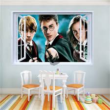 Harry potter wallpaper for your phone: 90 60cm Harry Potter 3d Sticker Fake Window Decor Wall Decals Self Adhesive Wallpaper For Kids Bedroom Movie Mural Decor Decal Wallpaper For Kids Wallpapers Forwallpaper For Kids Bedrooms Aliexpress