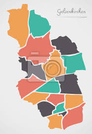 24h karte sperren 116 116. Gelsenkirchen Karte Mit Stadtbezirken Und Modernen Runden Formen Fototapete Fototapeten Administrative Teilung Regionale Myloview De