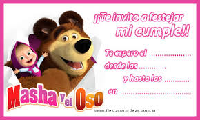 En poco tiempo la serie masha y el oso se ha posicionado como una de las favoritas de los niños debido al encanto de sus personajes y lo divertidas que son sus aventuras. Masha Y El Oso Tarjeta De Cumpleanos Para Imprimir Gratis Invitaciones Editables Gratis