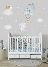 Elefant Wanddeko Kinderzimmer Wandsticker Ballon Aufkleber Sterne Wandsticker Babyzimmer Wandtatto In 2020 With Images Baby Room Wall Stickers Baby Room Wall Decals Baby Room Wall