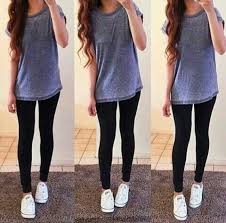 Long T Shirt With Leggings And Converse Casual Outfit Everyday Outfit Outfits With Leggings Cute Outfits With Leggings Fashion