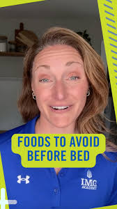 Caffeine, spicy foods, greasy meals, and sugar are NOT your friends before  bed. They’re messing with your recovery, your performance, and your ability  to actually stay asleep., Swap them for ...