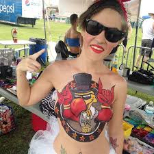 Body painting on farm girl. Mandi Ilene