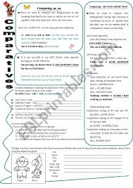Comparison contrast topics and lesson plan(model:comparisons. Easy Comparatives Rules And Exercises Enjoy It Comparative Adjectives Grammar Worksheets English Exercises