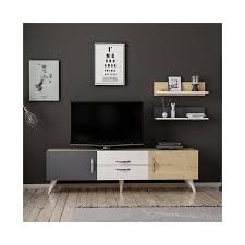 So manche modelle können nämlich ganz schön wuchtig wirken, und sind komplementiert wird ein weißer fernsehschrank oft mit türen aus glas, was wiederum modern und raffiniert aussieht. Only Tv Schrank Modern Mit Tueren Regalen Einlegeboeden Schublade Vom Wohnzimmer Weiss Eiche Anthrazit Aus Holz Pvc 160 X 32 X 45 Cm Hio8681285915917