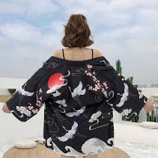 La mode occidentale est de plus en plus influencée par la. Veste Kimono Femme Grue Japonaise Univers Du Japon