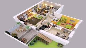 A bedroom house plan such as this personifies efficiency and convenience. 2 Bedroom House Plans 3d Small House Design 7 7 With 2 Bedrooms