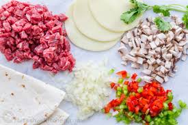 Ingredients For A Loaded Tortilla Inspired By A Philly Cheesesteak Sandwich In 2020 Quesadilla Recipes Philly Cheese Steak Best Quesadilla Recipe