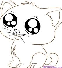 My cat just had kittens… one black and white, one black, and one calico. Cute Cat Coloring Pages For Kids Drawing With Crayons