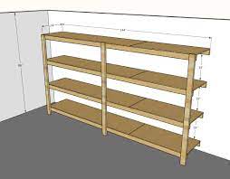 The materials needed for this diy shelving include mdf, miter saw, hand saw blade, screws, jigsaw, tape measure, stud finder, level, and paint. Best Diy Garage Shelves Attached To Walls Ana White
