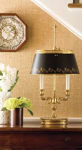 Brass Table Lamp With Black Shade Luxury Lighting Lamparas Objetos