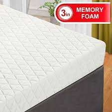 Emonia King Mattress Topper 3 Inch Memory Foam Bed Mattress Pad With Bamboo Mattress Cover Removable Hypoallergeni Mattress Foam Mattress Bed Bamboo Mattress