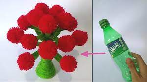 Jangan buang barang bekas membuat pot bunga. Cara Membuat Bunga Dari Botol Plastik Bekas Dan Benang Wol How To Make Flower From Plastic Bottle Youtube