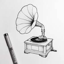 Phonograph, record player, vinyl, turntable, sound, music. Pin Auf Hand Drawn