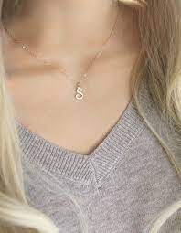 Personalized Initial Necklace Script Letter Necklace 14k Initial Necklace Gold Initial Necklace Diamond Necklace