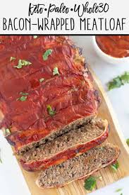 Bacon Wrapped Paleo Keto Meatloaf Egg Nut Free In 2020 Bacon Wrapped Meatloaf Meatloaf Recipes Egg Free Meatloaf