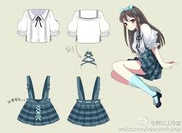 Other common features include exaggerated muscles and female body types, short pleated skirts, and bright, unnatural hair colors. Manga Themes How To Draw Anime School Uniform Female