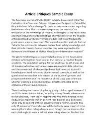 How to organize your journal article critique: What Is Critiquing An Article