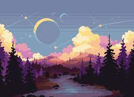 Trix On Twitter Pixel Art Landscape Cool Pixel Art Desktop Wallpaper Art