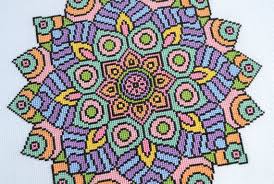 Pattern Statement Mandala Cross Stitch Chart Bright Modern Cross Stitch Multicoloured Rainbow Mandala With Outlines To Fit 10 Inch Hoop