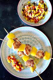 Brochettes St Jacques Mangue A La Plancha Et Salsa Kaderick En Kuizinn Les Recettes D Eric Et Kty Recettes De Cuisine Alimentation Cuisine Et Boissons