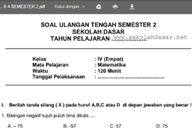 Check spelling or type a new query. Soal Matematika Kelas 4 Semester 2