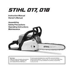 View online or download 1 manuals for stihl 018. Stihl 017 Instruction Manual Pdf Download Manualslib