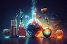 Science background illustration, scientific design. Flasks, glass and  chemistry, physics elements. Generative AI 22006621 Stock Photo at Vecteezy