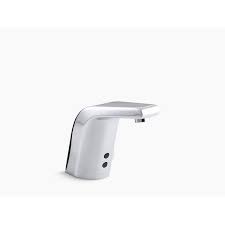 Under a cap on top of the handle. Kohler 7515 Cp Touchless Single Hole Bathroom Faucet With Insight Technology And 30 Year Hybrid Energy Cell Without