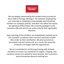At Office Depot OfficeMax Store 3382 in Portage, Michigan, on September 12,  2025, a manager refused to print a poster ordered by a customer because it  contained pro-Charlie Kirk political messaging, which
