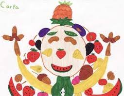 Fruit And Vegetable Portraits Giuseppe Arcimboldo Kinderart Elementary Art Projects Art Lessons Vegetable Portrait