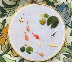 The outline of the flower. Koi Embroidery Hoop Art Diy Embroidery Shirt Simple Embroidery Embroidery Hoop Art