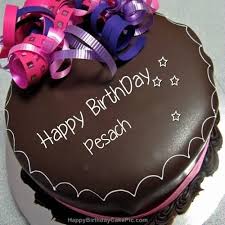 Orange passover sponge cake with raspberry sauce. Happy Birthday Pesach Chocolate Cake