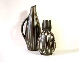 2 ceramic vases by piesche and reif west german pottery black white mid century 33 00 via etsy west german pottery ceramic vases vase