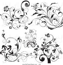 Clip Art Black And White Clip Art Of A Set Of Black And White Trees And Elegant Vined F Black And White Tree Black And White Drawing Black And White Pictures