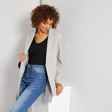 Manteau femme taille 34 36 kiabi gris 4 poches devant et 1 poche interieure. Manteau En Maille Effet Laine Femme Gris Chine Kiabi 25 00