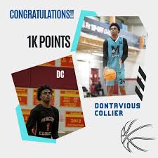 Congratulations to Dontavious "DC" Collier for reaching 1k points in his  highschool career! Awesome Achievement! @1kdontaa Dontavious "DC" Collier  Class of 2024 Region A D2 Defensive Player of Year HS: Macon County