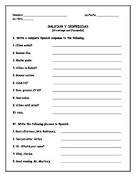 Spanish Greetings And Farewells Practice Worksheet Spanish Greetings Spanish Worksheets Free Spanish Lessons
