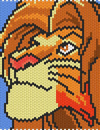 Disney Lion Cross Stitch Pony Bead Patterns Pixel Art Cross Stitch