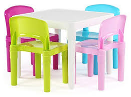 Tot Tutors Kids Plastic Table And 4 Chairs Set Bright Co Https Www Amazon Com Dp B01kztjo7k Ref Cm Table And Chair Sets Kids Table Chair Set Pastel Chair