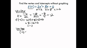 We know that a square root equation's vertex is at the point where the part under the square root is 0 (at which point it stops, because you can't have a real square root of a negative number). Finding The Vertex And Intercepts Without Graphing Youtube