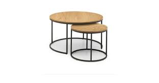 Round tables are easy to move around while square tables pair well with sectionals. Bellini Round Nesting Coffee Table Oak The Place For Homes