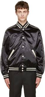 Black And White Satin Bomber Jacket Black Satin Rankin Bomber Jacket Calvin Klein Collection Bomber Jacket Satin Bomber Jacket