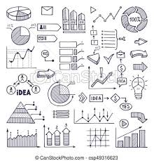 Pie Graph Graphics And Charts Business Illustrations In Hand Drawn Style